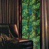 Green Leaf Forest Tree Blue Stained Glass Window Films Decorative