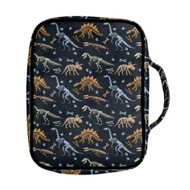 FDANDADE Dinosaur Bible Cover for Boys,Bible Tote with Zippered and Handle,Portable Carrying Book Case for Study Bible
