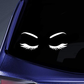 World Design Eyelashes Girl Face Notebook Car Laptop 5.5" (White)