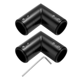 uxcell 2pcs Corner Curtain Rod Connector, 90 Degree Window Curtain Rod Corner with Hex Wrench for 1 Inch Bay Window Curtain Rods, Black