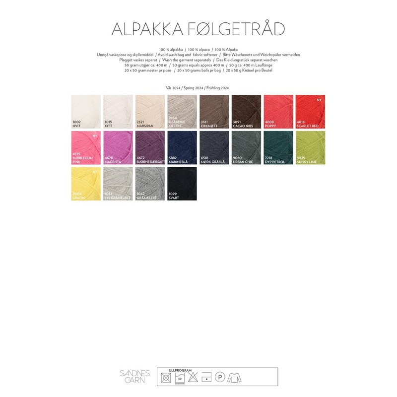 SANDNES GARN Alpaca Følgetråd – Colour: Lys Beige (2650) –
