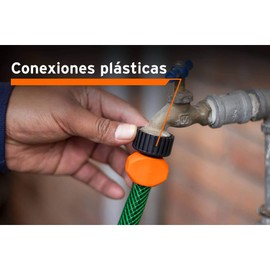 TRUPER MAN-20X1/2RE 1/2" Reinforced Hoses, 3-Ply, Plastic Fittings 66Ft (20m)