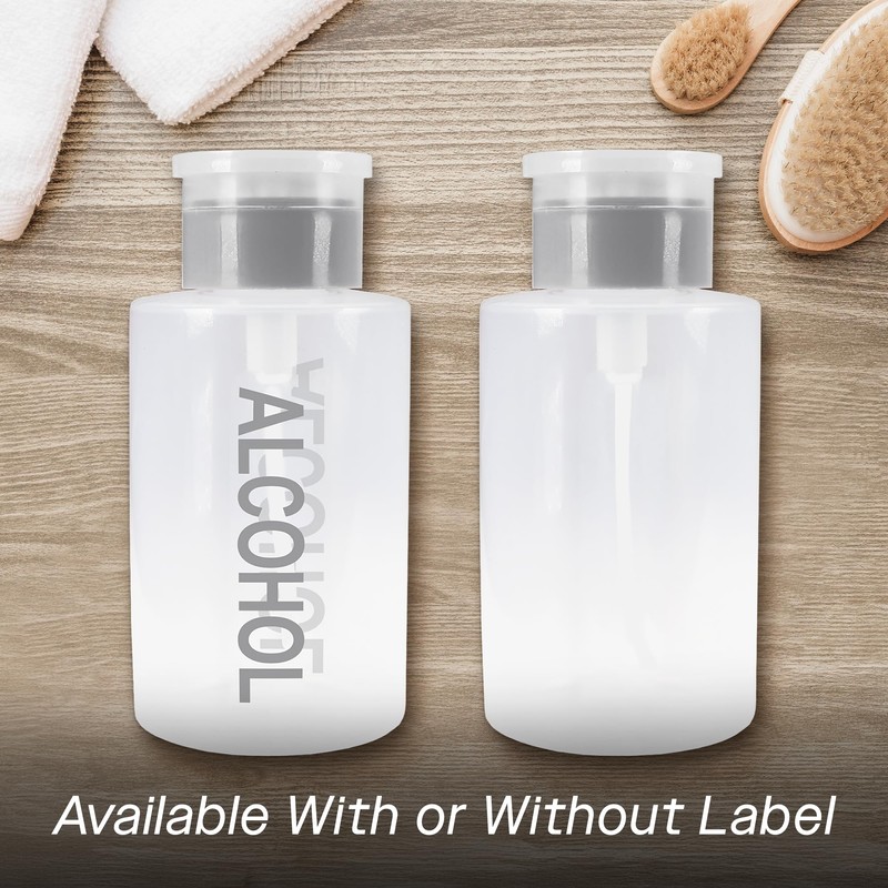 Beauticom 9 Oz Gray Push Down Alcohol Labeled Dispenser