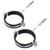 Pack of 2 Anti-Vibration Single Metal Pipe Brackets Clamps Rubber