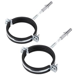 Pack of 2 Anti-Vibration Single Metal Pipe Brackets Clamps Rubber Lined for Pipes with Diameter 107-112 mm (2)