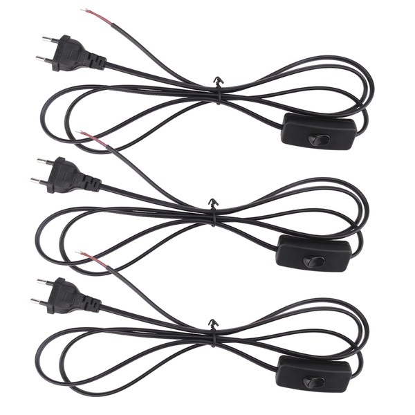 Powice Pack of 3 Cable with Plug, Connection Cable with