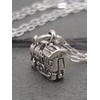 Sterling Silver Train Engine 3D Charm Necklace, 18"