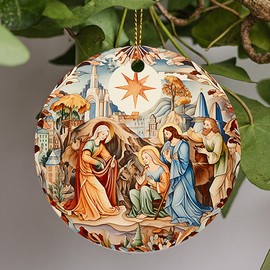 Christmas Nativity Scene Ornament, Christmas Nativity Ornament, Jesus Ornament