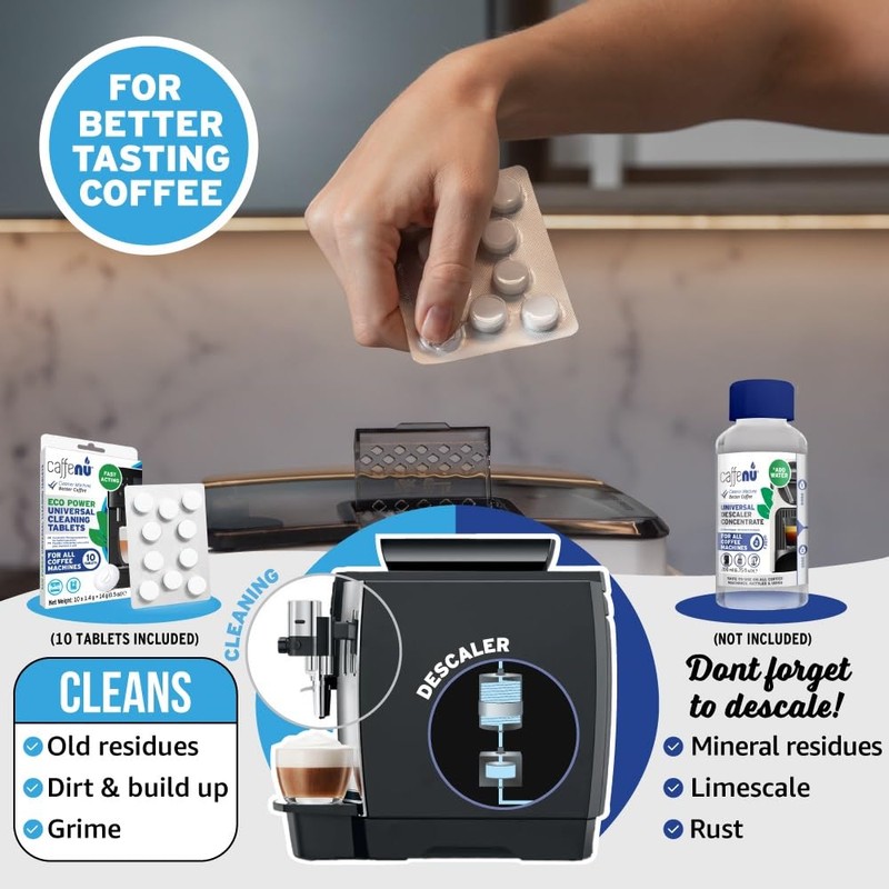 Coffee Machine Cleaner Tablets. 10 x 0.05 oz. Used Every