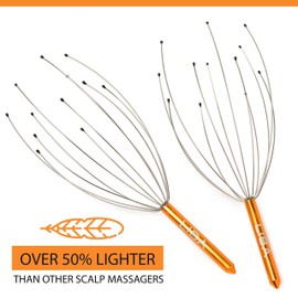 Scalp Massager Tool (2-Pack) for a Rejuvenating Head Hair Scratcher Massage by LiBa. No Painful Scratches, Tangling, or Hair Pulling Wires w/Gentle Rubber Beads.