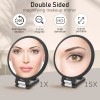 Unbranded Double Sided Folding Hand Mirror, Adjustable Magnification for Makeup