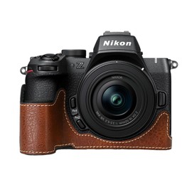 Nikon Nikon Nikon Z50II Camera Half Case for BEADY z50 ii Camera Case Z50 II z50ii Cover Z50 2nd Generation PU Leather Protective Case Brown