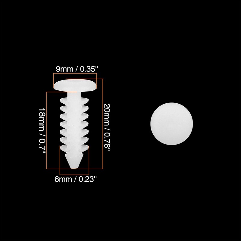 Unifizz 40pcs 6mm Hole Dia Plastic Bolt Rivets Fastener Fender
