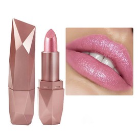 Shimmers Pearl Lipstick,Metallic Pink Glitter Lipstick for Women,High Impact Shine Lipcolor,Silky Smooth Full-Coverage Lip Stick,Pearlescent Nude Light Pink Lipsticks Non Stick Cup Sparkly Lip Makeup