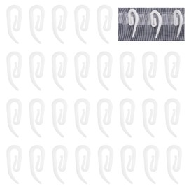 Curtain Hooks, Pack of 100 Curtain Hooks, Universal Curtain Hooks, Curtain Hooks for Hanging, Suitable for Shower Curtains, Door Curtains, Window Curtains (2.8 x 1.1 cm)