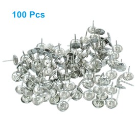 Zorveiio 100 Pack Antique Upholstery Tacks, Decorative Furniture Tacks Nails, 7/16 Inch Upholstery Nails for Sofa, Chair, Bed and Furniture DIY Decorative(Silver)