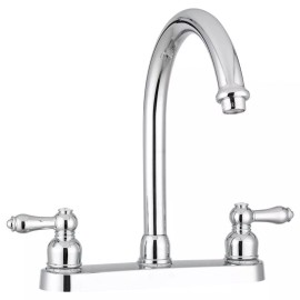 Dura Faucet (DF-PK340L-CP) RV Non-Metallic J-Spout Kitchen Faucet (Chrome)
