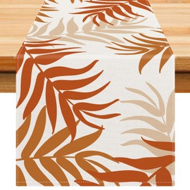Table Runner, Modern Table Runner, Washable, Polyester Table Runner, Autumn Table Runner, Modern Orange Table Runner, Orange Leaves, Table Decoration, Dining Table Runner, Decoration for Dining Table