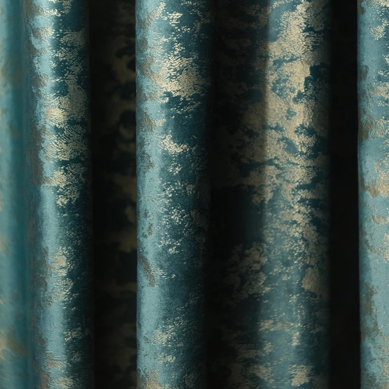 Velvet Curtain Panel Pinch Pleated Back Tab Living Room Luxury