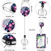Flower ID Badge Holder with Lanyard for Women, Stylish Badge