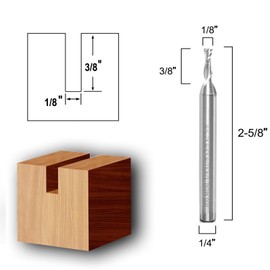 Sinoprotools Up-Cut Spiral Router Bit 1/4-Inch Shank, M2 High Speed Steel HSS CNC Spiral Router Bits, 1/8" Cut Dia, 3/8" Cutting Length, for Wood Engraving Grooving