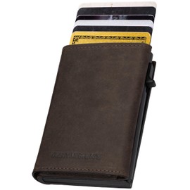 Gentlemen's® Cardholder - Credit Card Holder with Coin Compartment & RFID Protection - Wallet for Men Small - Small Wallet for Men - Wallet with Coin Compartment - Smart Wallet for Cards & Coins, dark