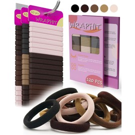 120pc Hair Ties No Damage Snag Free for Thick Hair, Seamless No Pull Elastic Ponytail Holders for Women Girls(Classic 5 Colors)