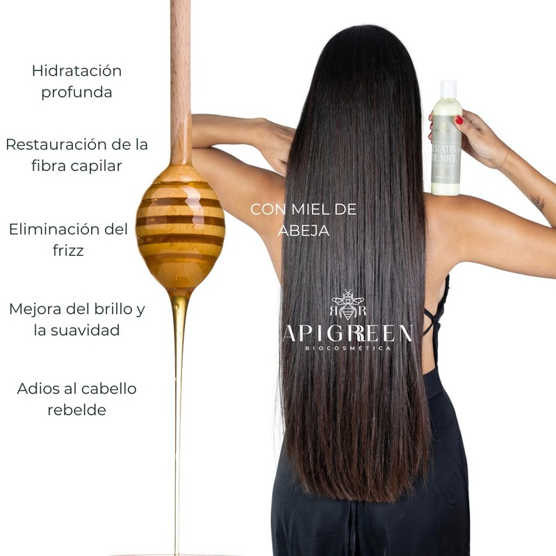 Apigreen Tratamiento de Keratina Nutritiva de Miel - Hidratación Profunda