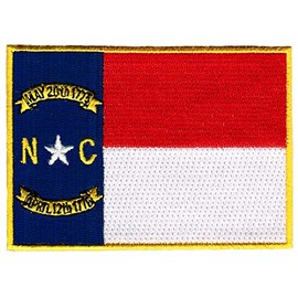 North Carolina State Flag Embroidered Patch Iron-On NC Emblem