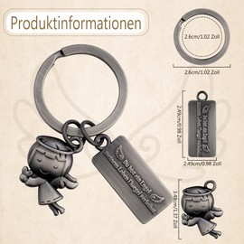 XIANNVXI Antique Silver/Bronze Guardian Angel Key Ring Lucky Charm Pendant Key Ring Car Key Ring Angel Key Ring Ladies, Girlfriend, Mother Gifts, Antique silver