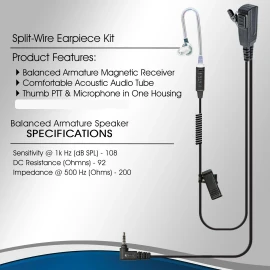 Sonim Klein SIGNAL PRO Wired PTT Headset Compatible With Sonim XP3 Headset Black