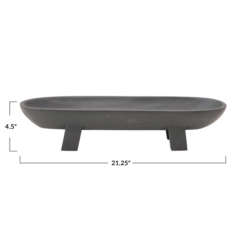 Bloomingville Mango Wood Footed, Black Tray (AH1719)