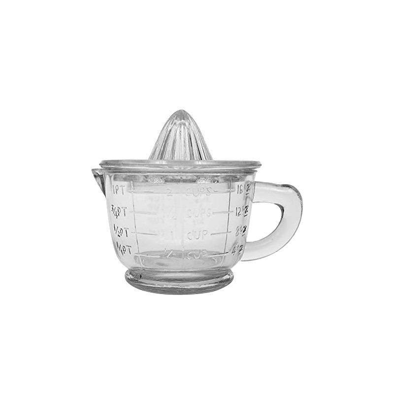 Creative Co-Op 2-Piece Clear Pressed Glass Juicer