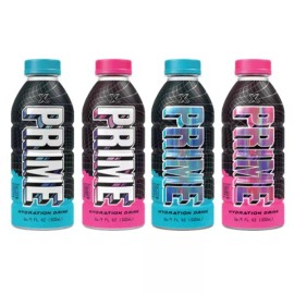 Prime Set 4 Limited Edition PRIME X Hydration Drink PINK AND BLUE Holograph Complete