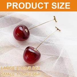 XPEX Cherry Earrings, Cherry Earrings, Sweet 3D Cherry Dangle Earrings for Women and Girls, 4 Styles