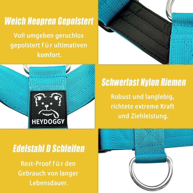 Robust Nylon Braided Anti-Pull Dog Harness, Adjustable Chest Harness with