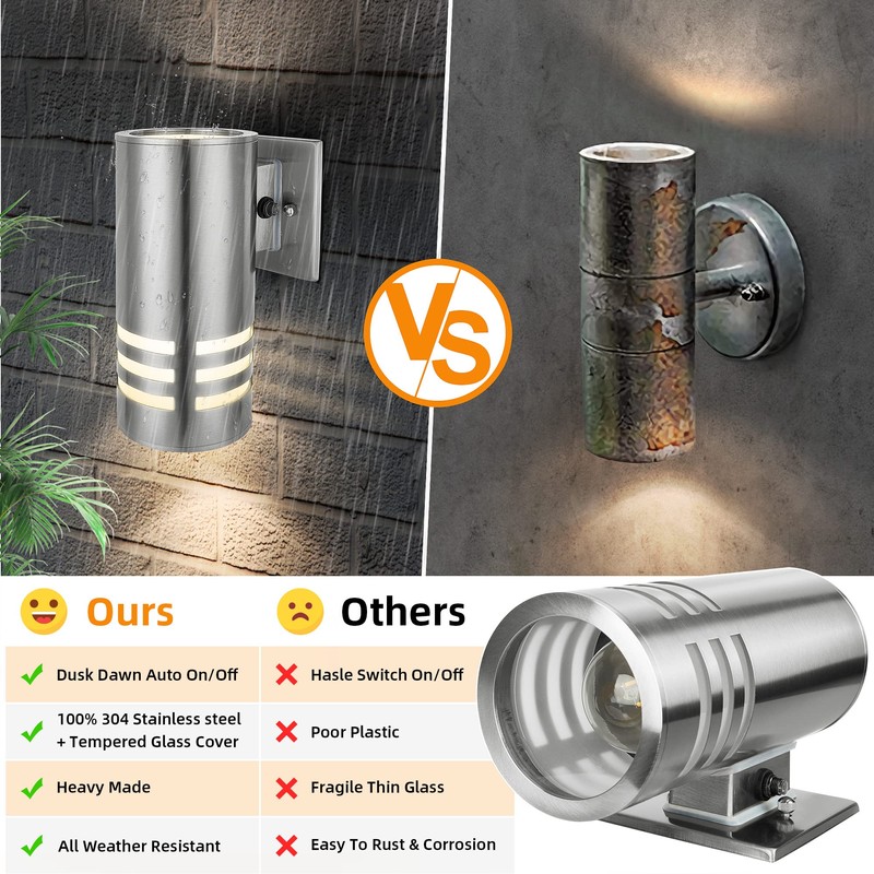 Outdoor Wall Lights, Exterior Dusk to Dawn Sensor Wall Lanterns,