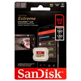SanDisk 512GB Memory Card Micro SDXC Extreme (2 Pack) Works with DJI Drone Series Mini 4 Pro (SDSQXAV-512G-GN6MN) V30 A2 4K UHD UHS-I Bundle with (1) Everything But Stromboli MicroSD Card Reader
