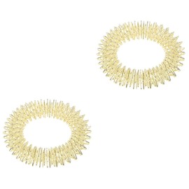 Outanaya 2pcs Chinese Acupressure Massage Ring Metal Acupressure Massager Skincare Wristband Metal Massage Rings for Finger Joint Fatigue Relief