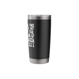 Retro Groovy Faith Hebrews 11 1 Now faith is the assurance o Stainless Steel Insulated Tumbler