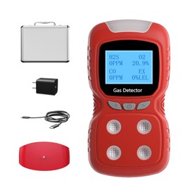4 Gas Monitor,4 Gas Detector for H2S,CO,LEL and O2, Multi Gas Detector with 3000 Alarm Storage Data, Adopt High-Precision ADC Acquisition chip and 32-bit Nano-Processor.