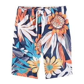 Kanu Surf - Bañador para niño (Secado rápido, UPF 50+), Abacos Azul Marino/Naranja, 4 Años