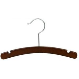 Only Hangers 10" Walnut & Chrome Baby/Infant Top Hanger [ Pack of 25 ]