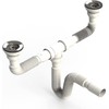 UZMAN Double Siphon, with Flexible Hose, Double Connection, Sink, Kitchen