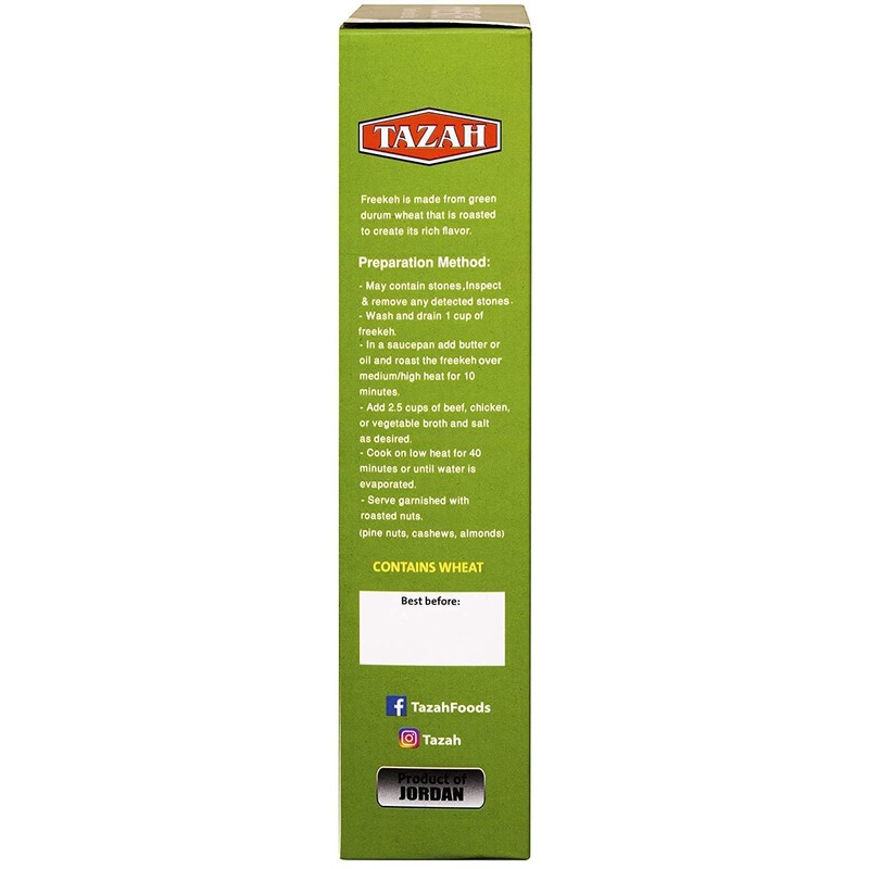 Tazah Freekeh Roasted Durum Wheat 35.2 Ounce Green Wheat 2.2