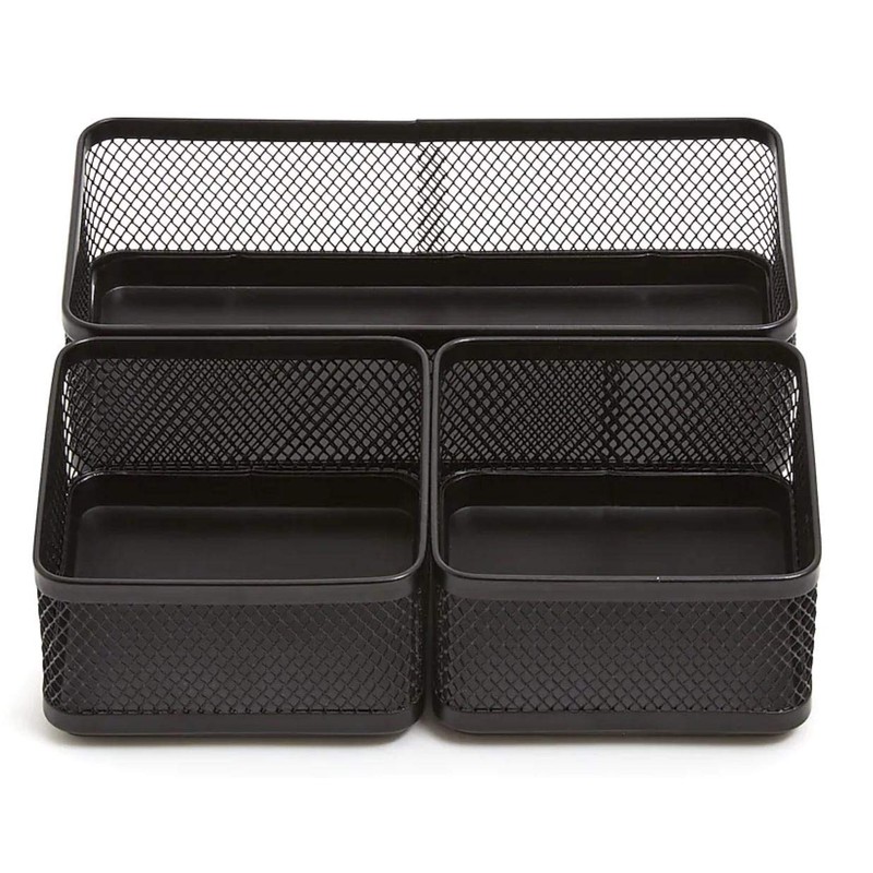 1InTheOffice Desk Baskets and Organizers Tray, Black Mesh Tray, Black