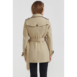 Orolay Women's Double Breasted Trench Coat Windbreaker Jacket with Belt Khaki L