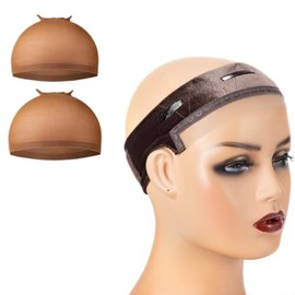 Diadema frontal de encaje para pelucas: accesorio antideslizante de terciopelo para sujetar la peluca de forma segura y mantenerla en su lugar (marrón