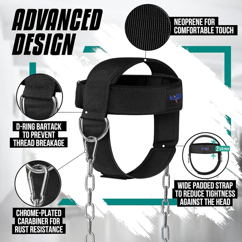 Yes4All Adjustable Neck Harness for Weight Training/Neck Exerciser with Wide