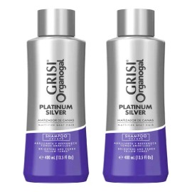 2 Shampoo Grisi Organogal Silver Canas Platinadas 400ml                                                                                               